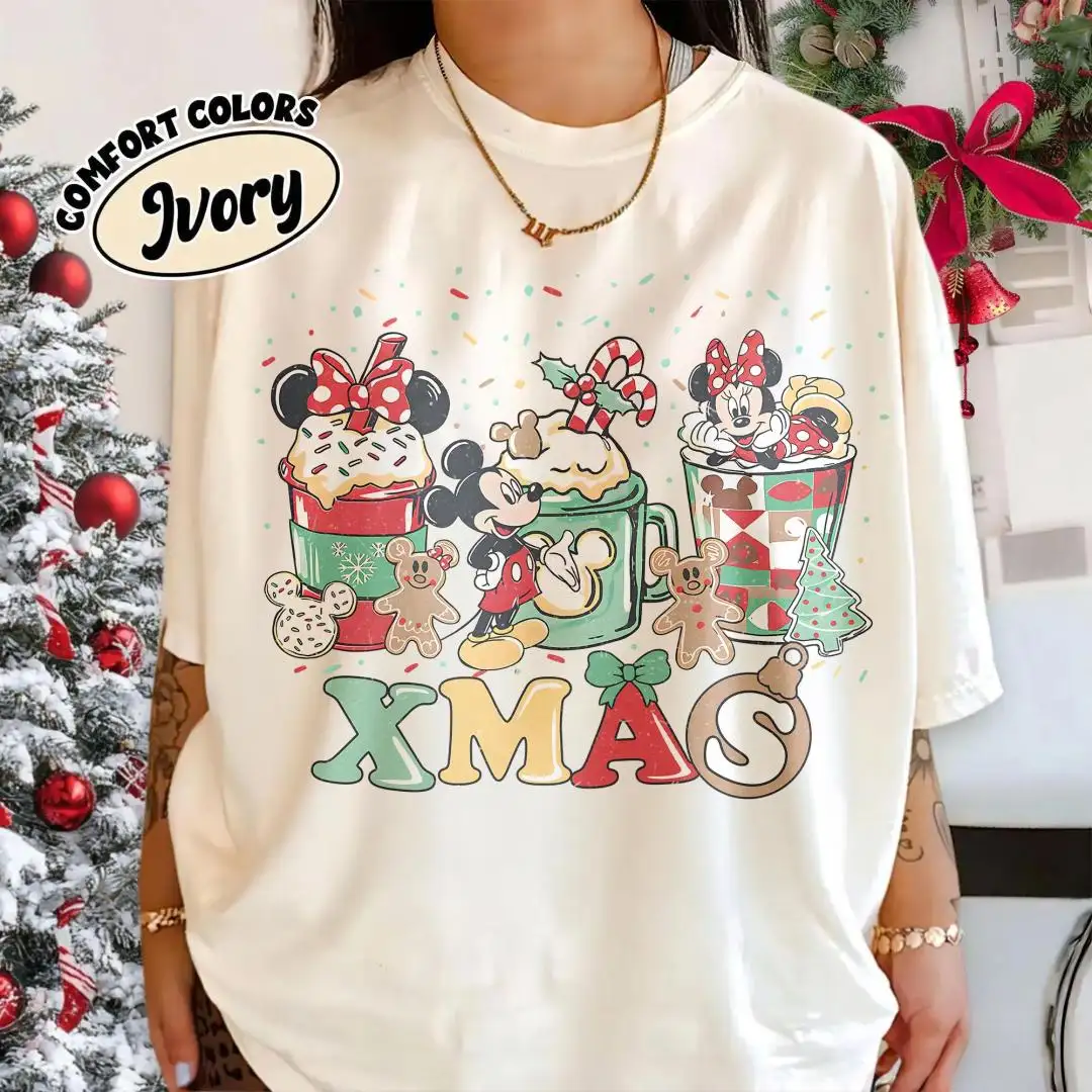 Disney Christmas Shirt for Women Holiday Coffee Gift