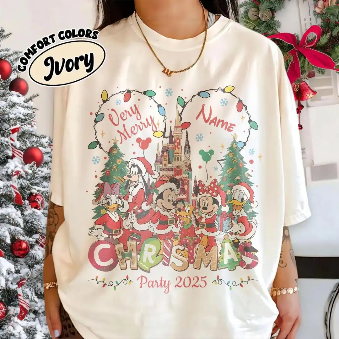 Personalized Disney Christmas Party Shirt for Family Matching