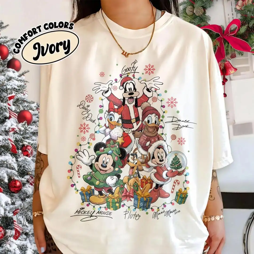 Disney Christmas Shirt with Mickey & Friends Signatures