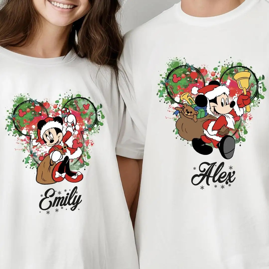 Disney Christmas Mickey Watercolor Matching Family Shirt