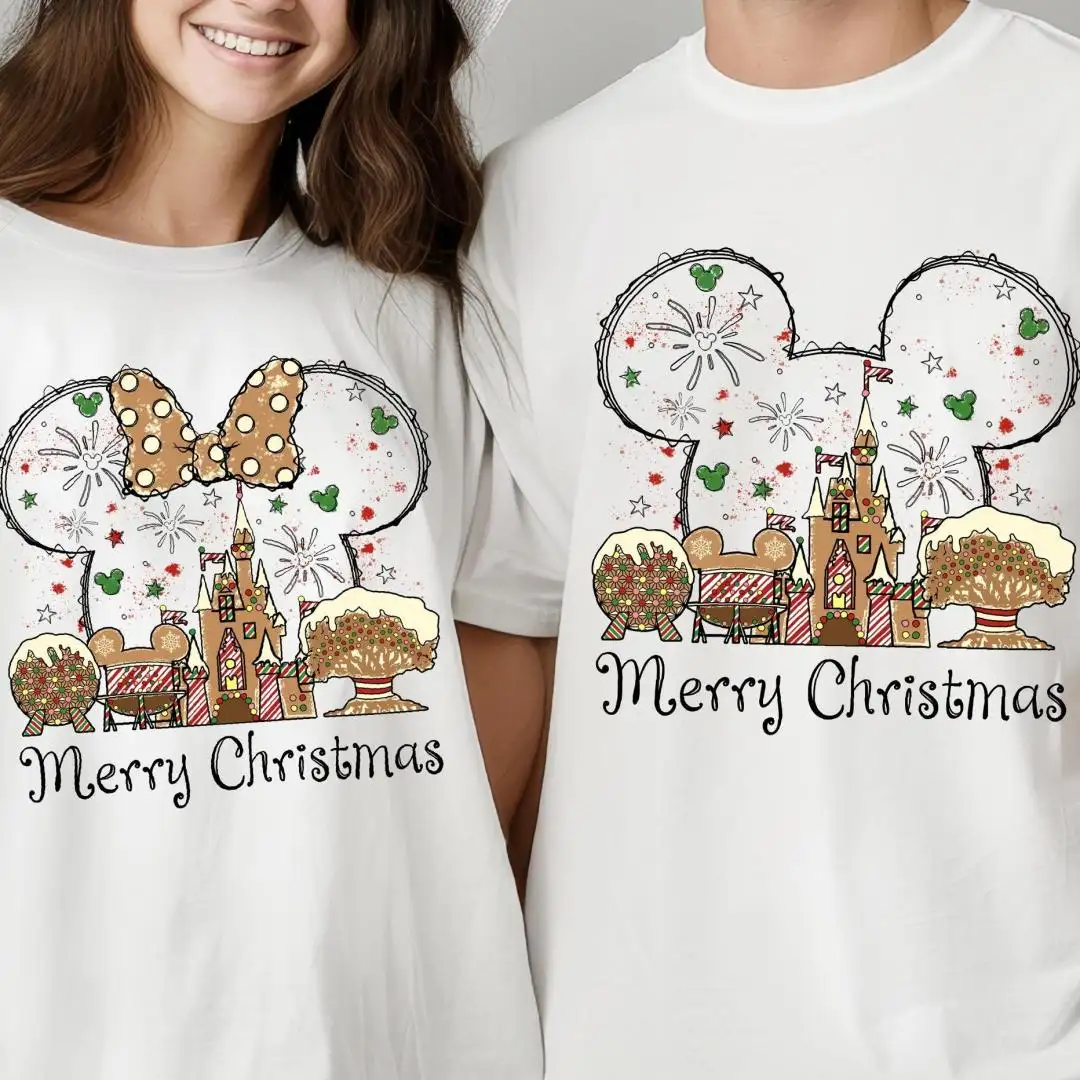 Disney Christmas Mickey Minnie Matching Couple Shirt