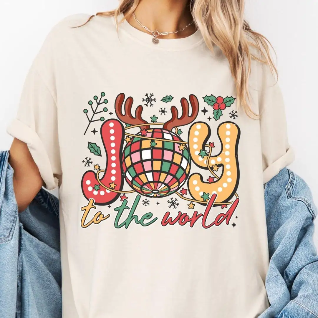Christmas Joy Shirt | Holiday Disco Ball Reindeer Design
