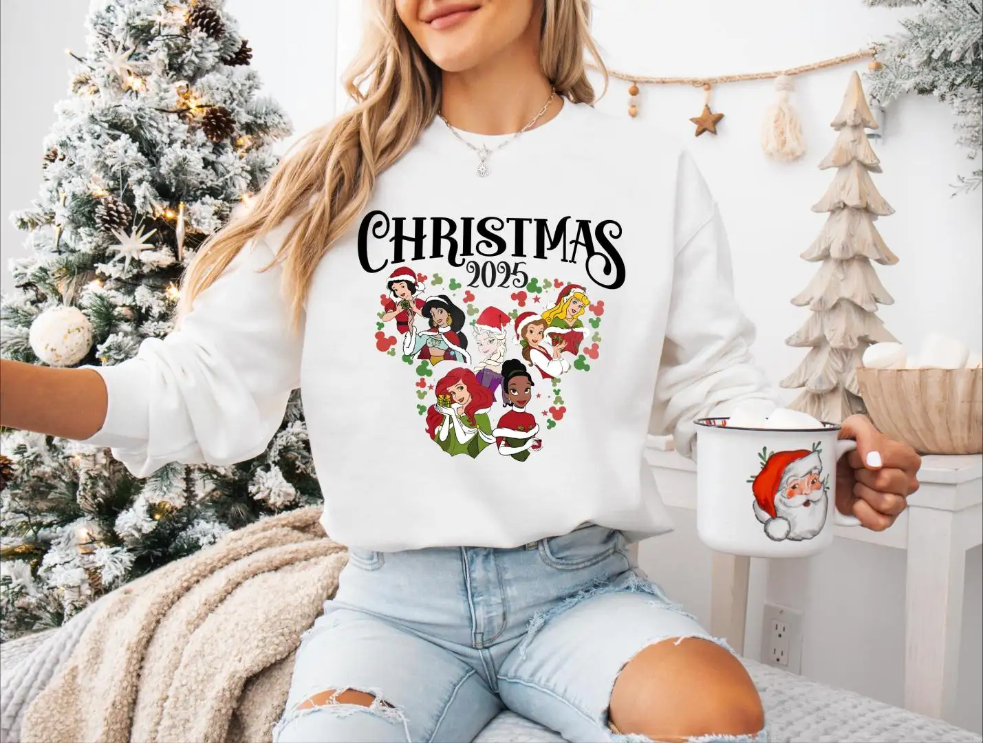 Disney Princess Christmas Shirt for Girls Trip
