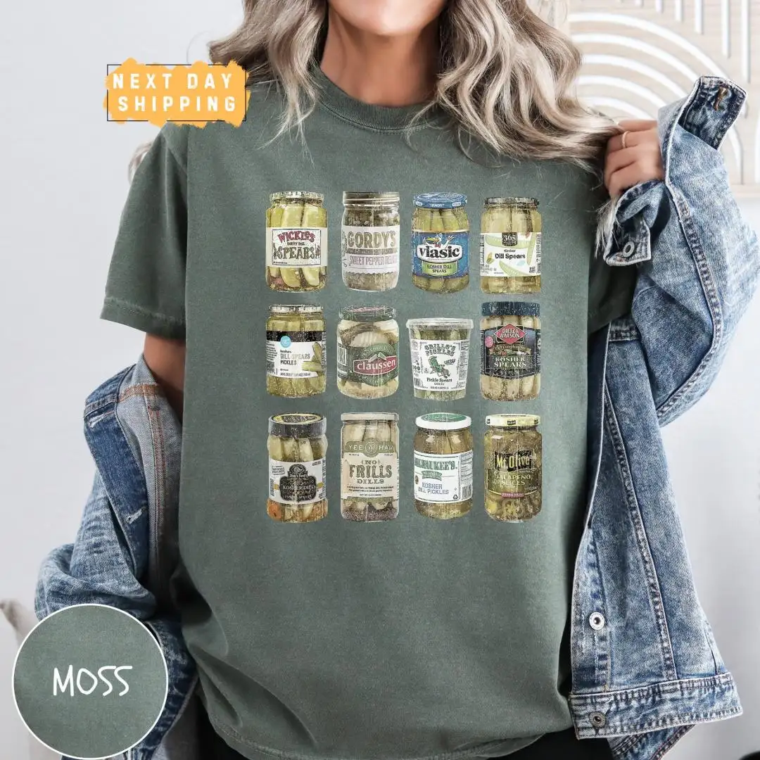 Vintage Pickle Jar Shirt for Women Foodie Gift
