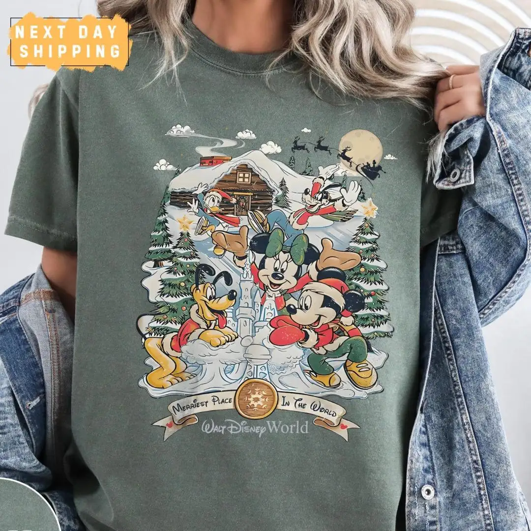 Vintage Disney Mickey Minnie Christmas Shirt