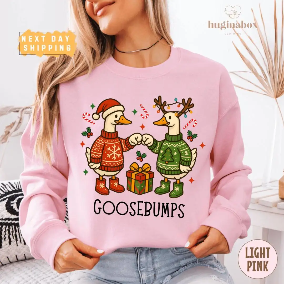 Funny Christmas Goose Shirt for Matching Couples