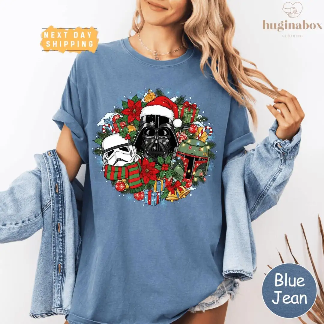 Galactic Christmas Wreath Sci-Fi Holiday Shirt