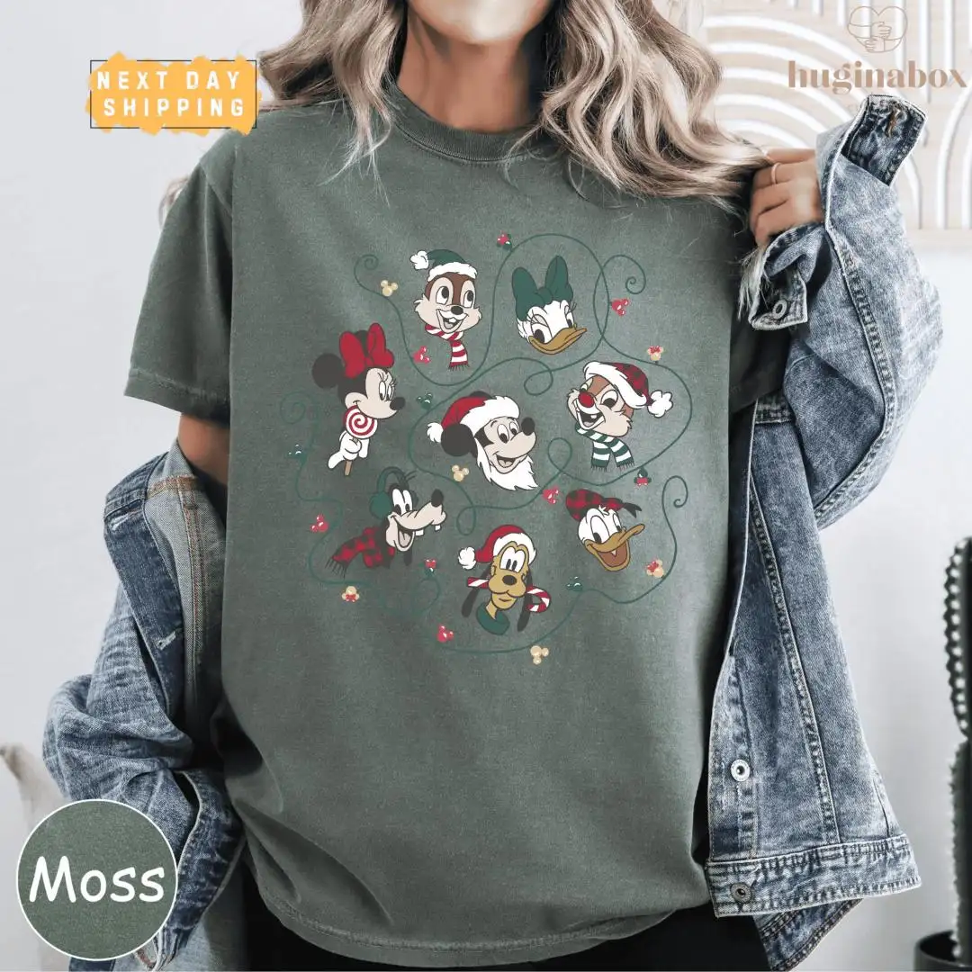 Retro Christmas Cartoon Shirt for Disney Fans