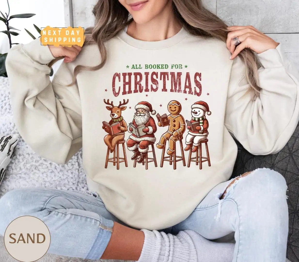 Book Lover Christmas Shirt for Librarian Teacher Gift