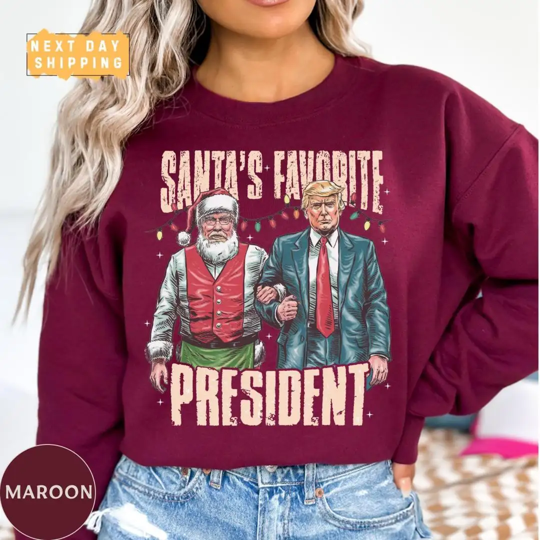 Funny Santa Trump Christmas Shirt for Republican Voters