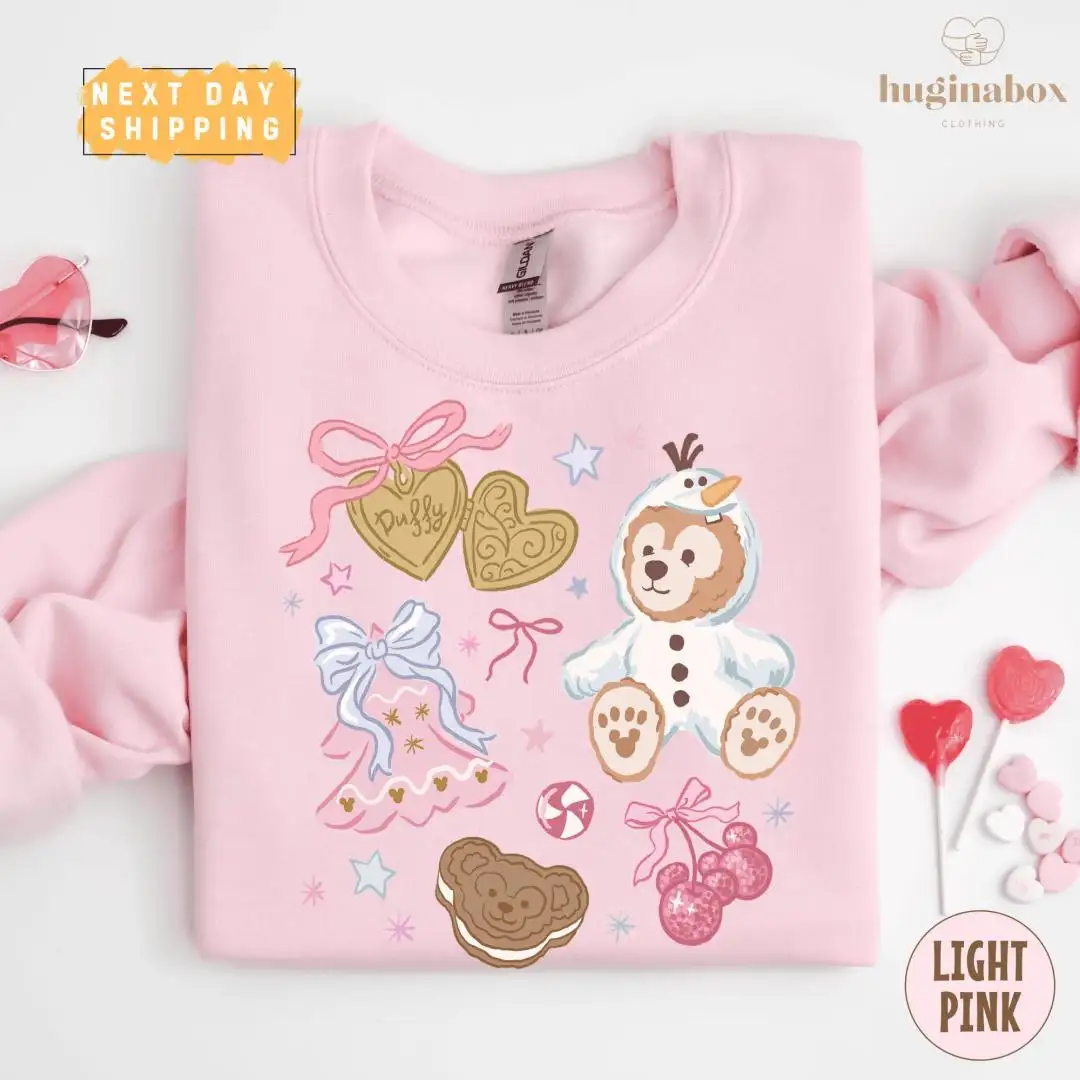 Duffy Bear Christmas Shirt With Coquette Bow For Holiday Family Trip