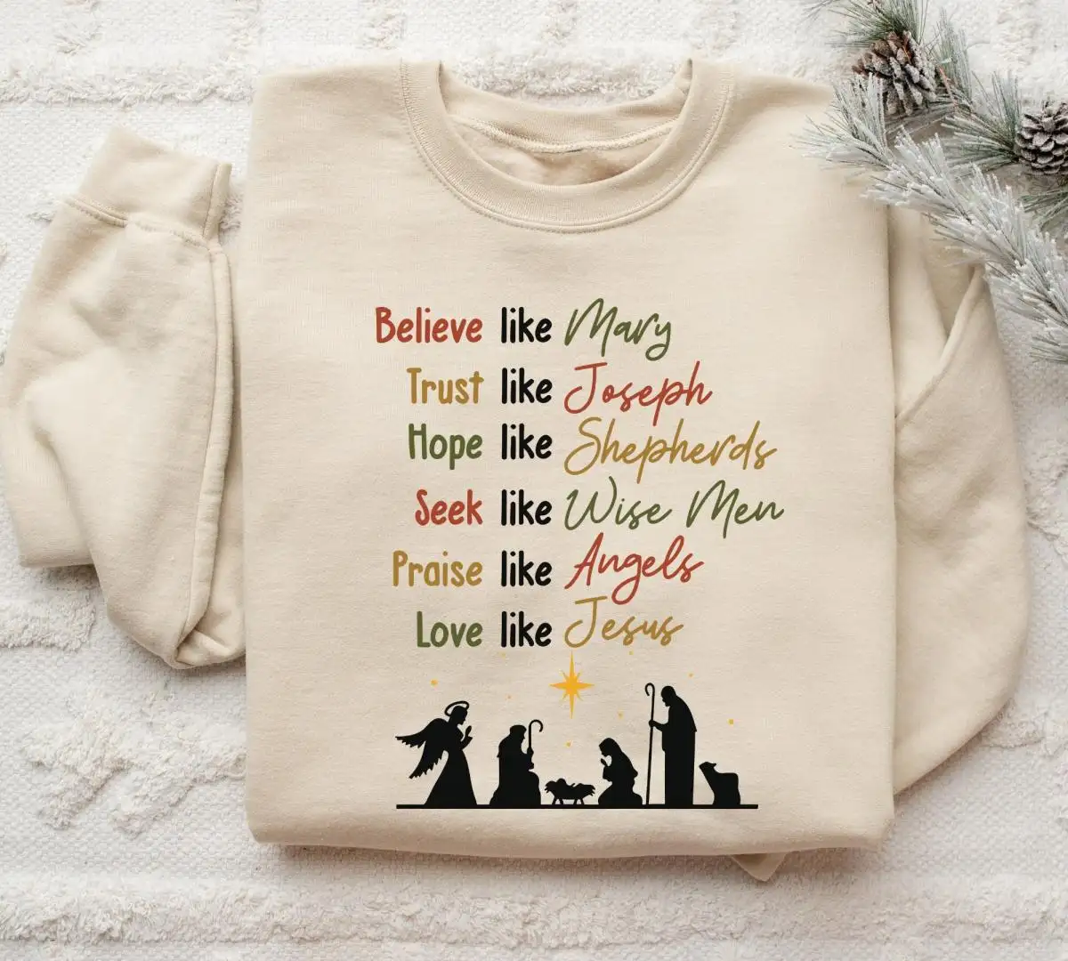 Believe Like Mary Religious Christmas Shirt