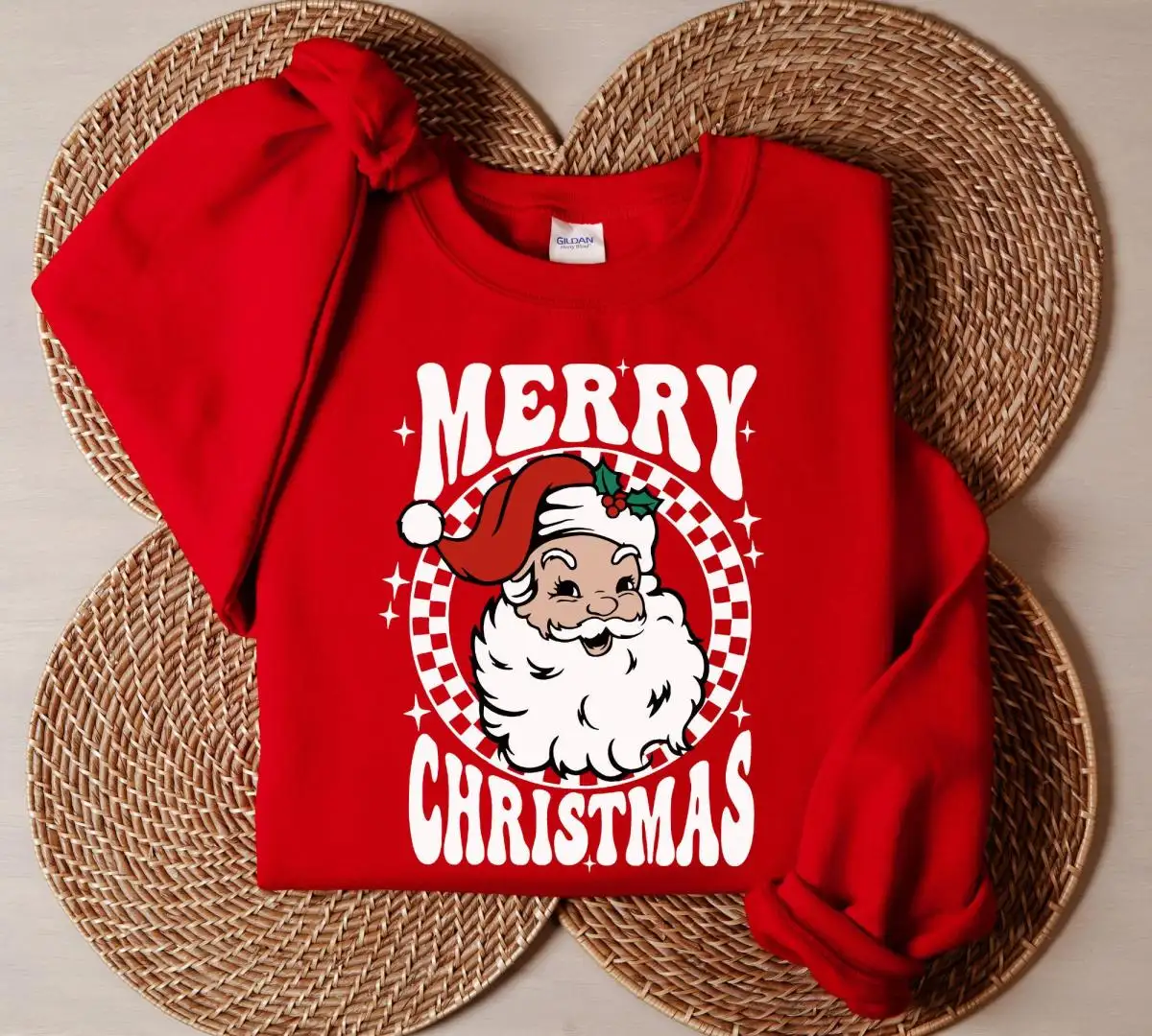 Retro Santa Christmas Shirt Gift for Women
