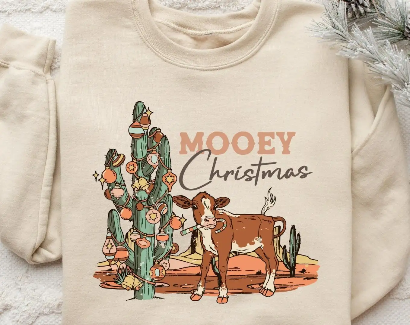 Christmas Cow Shirt for Farmers | Western Holiday Gift