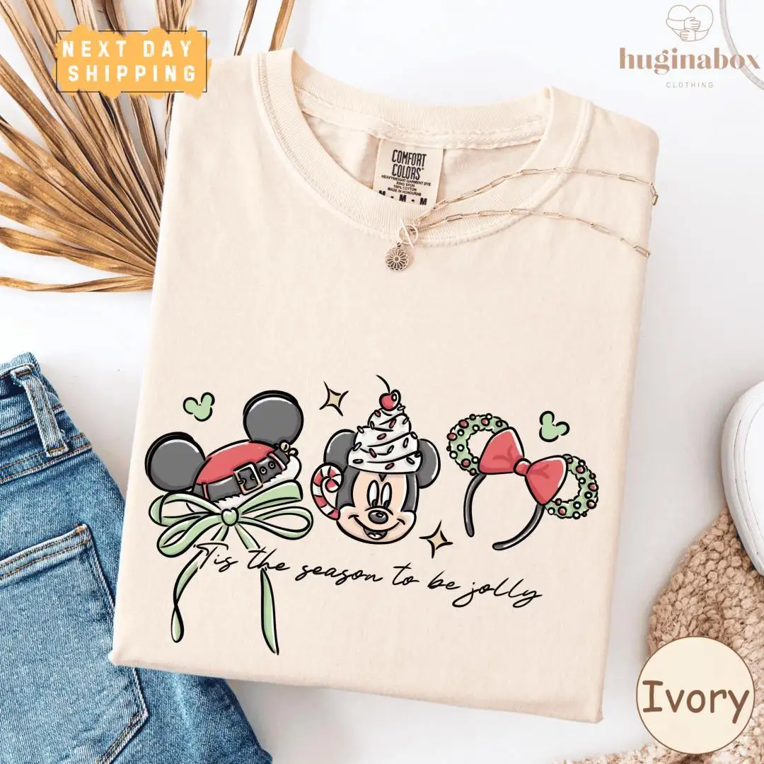Disney Christmas Mickey Shirt with Holiday Bow