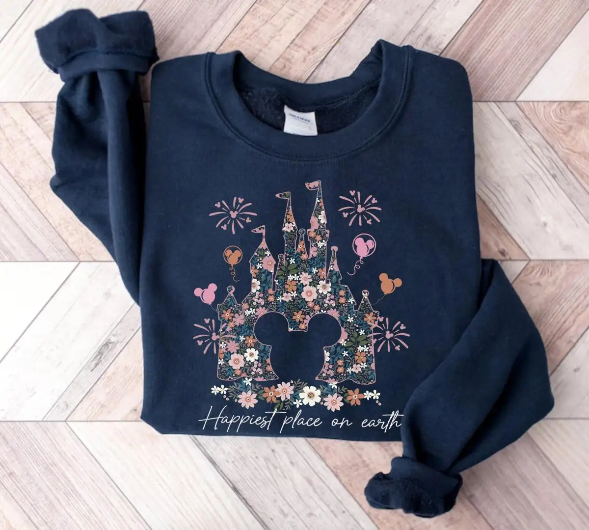 Vintage Disney Castle Floral Shirt for Women