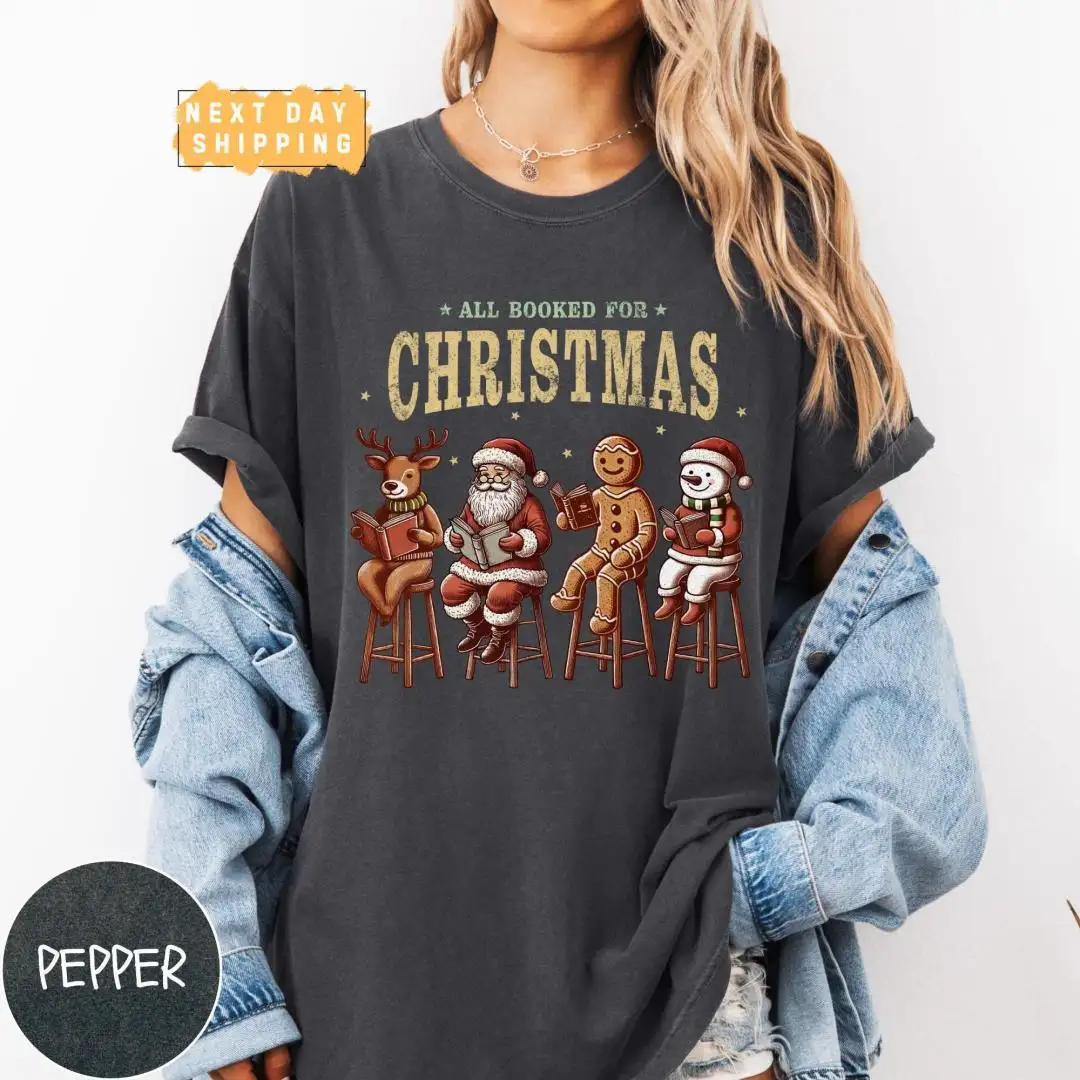 Christmas Book Lover Shirt for Librarians & Teachers