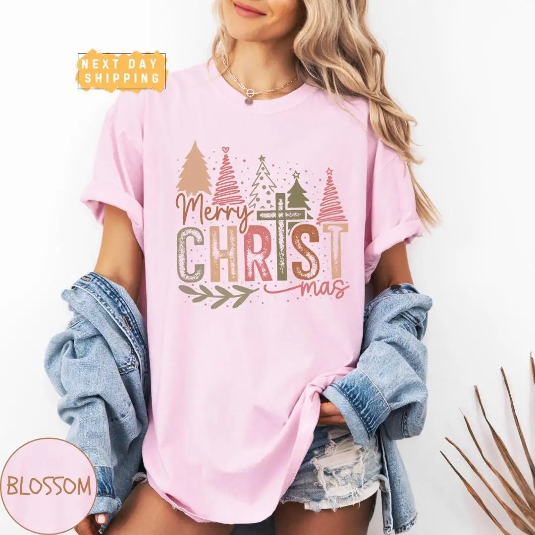 Christmas Shirt | Retro Holiday Gift with Cross Design