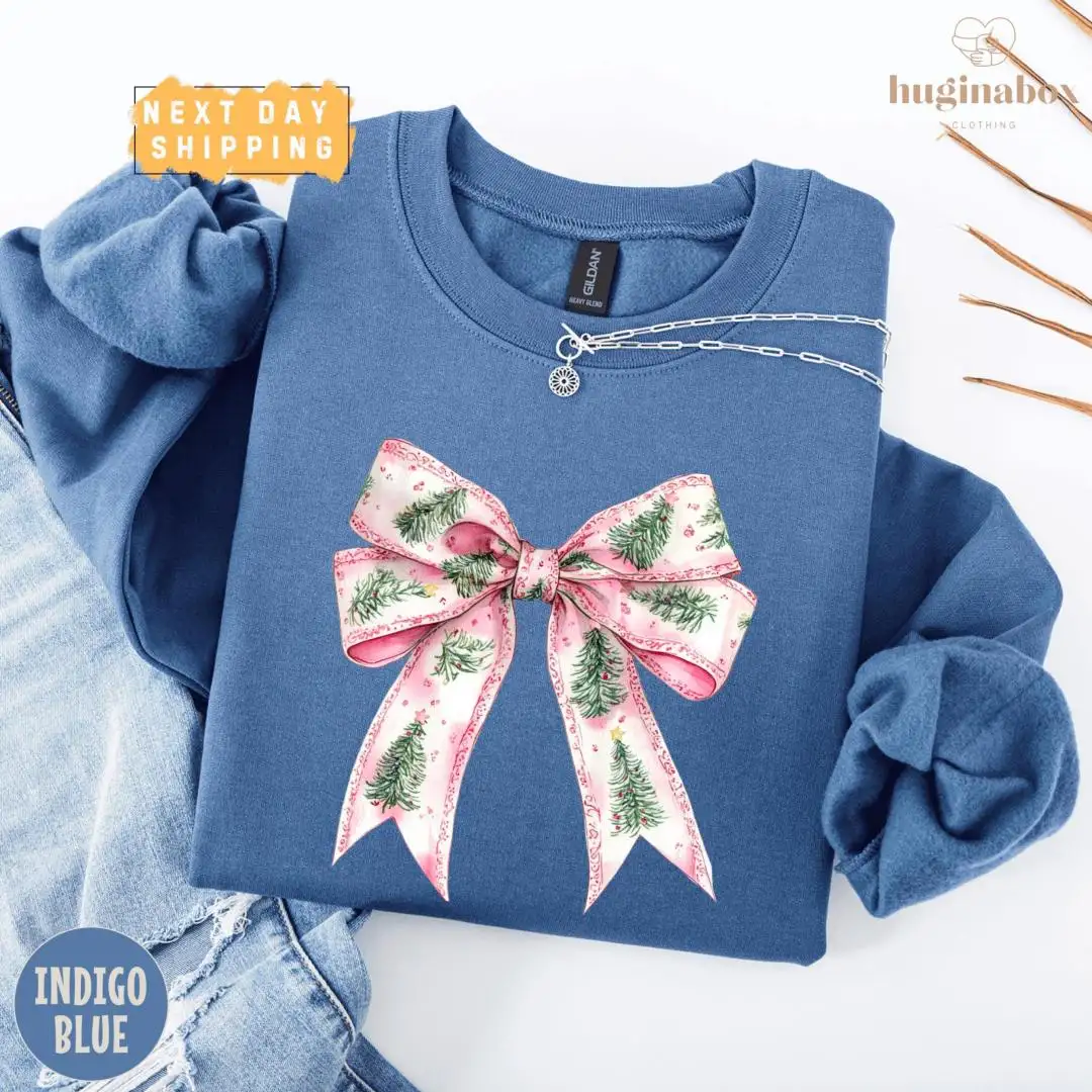 Christmas Bow Graphic Shirt for Women