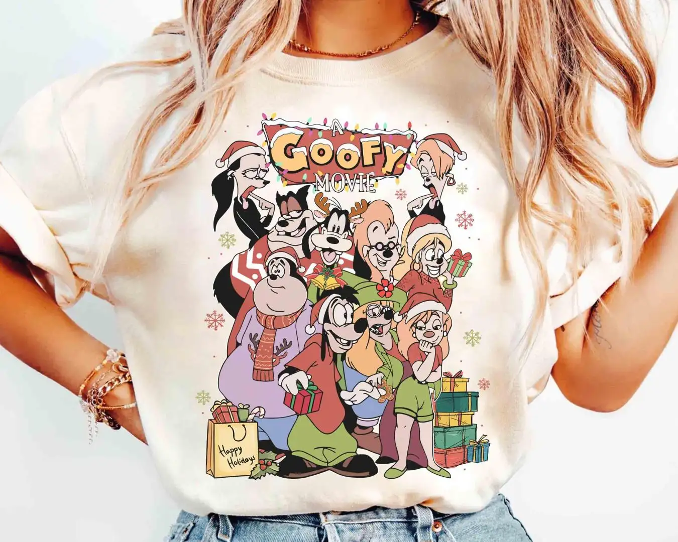 Disney A Goofy Movie Christmas Lights Shirt for Family