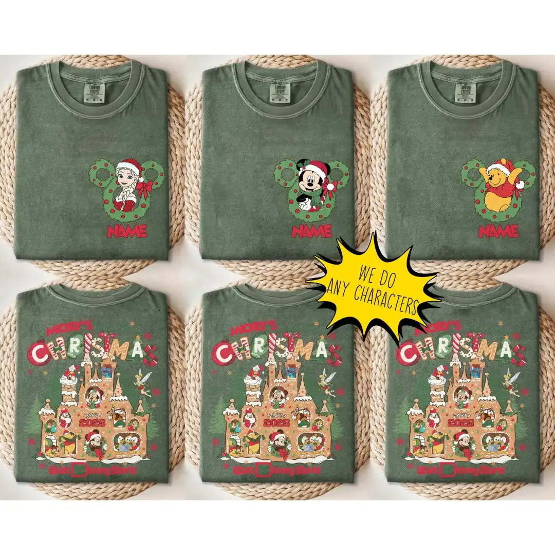 Personalized Disney Gingerbread Christmas Shirt for Family