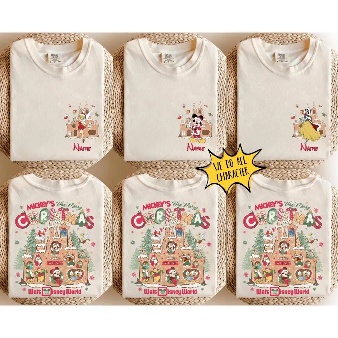 Personalized Disney Gingerbread Christmas Shirt for Family