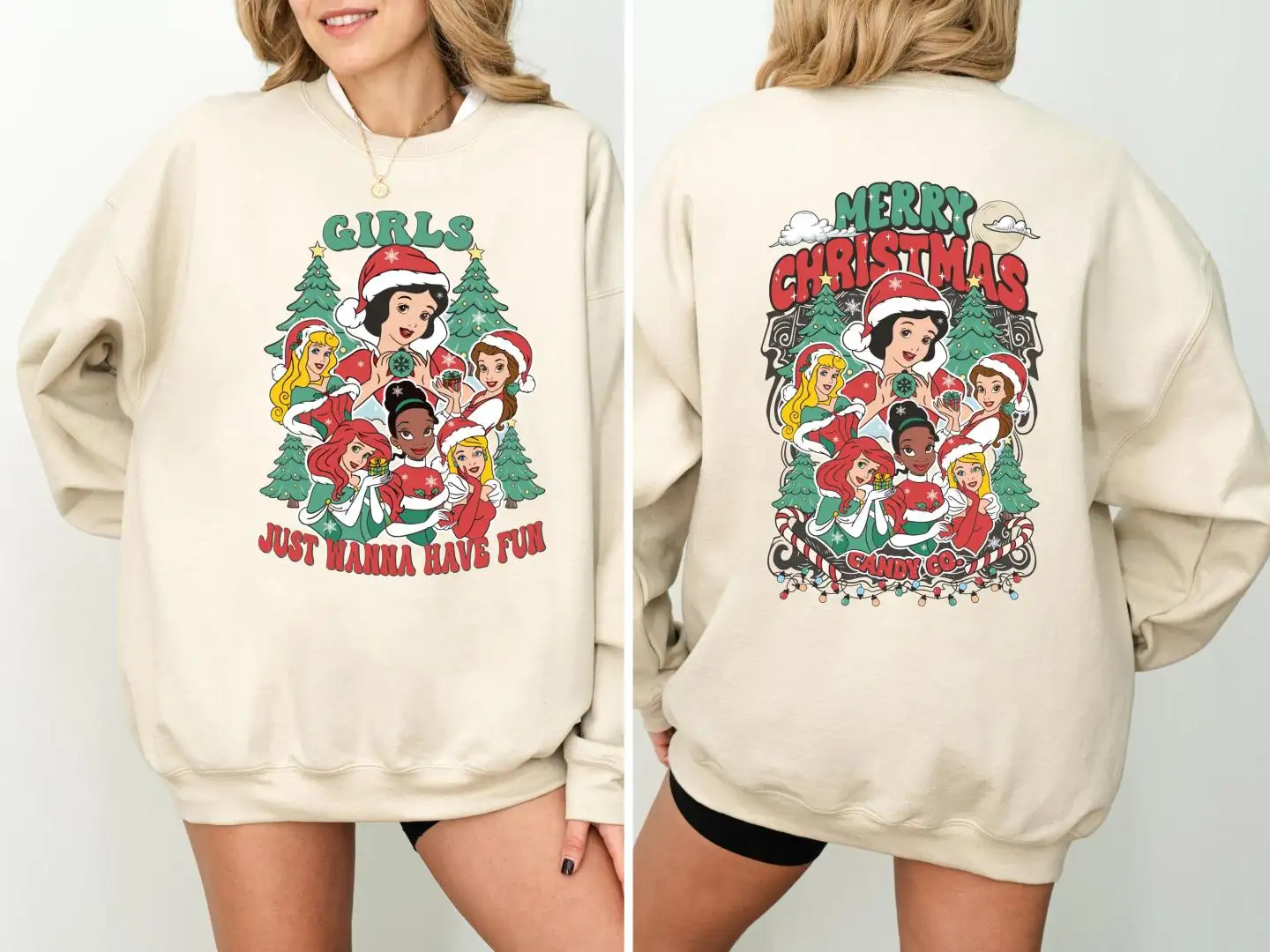 Disney Princess Christmas Shirt Girls Magical Castle Trip