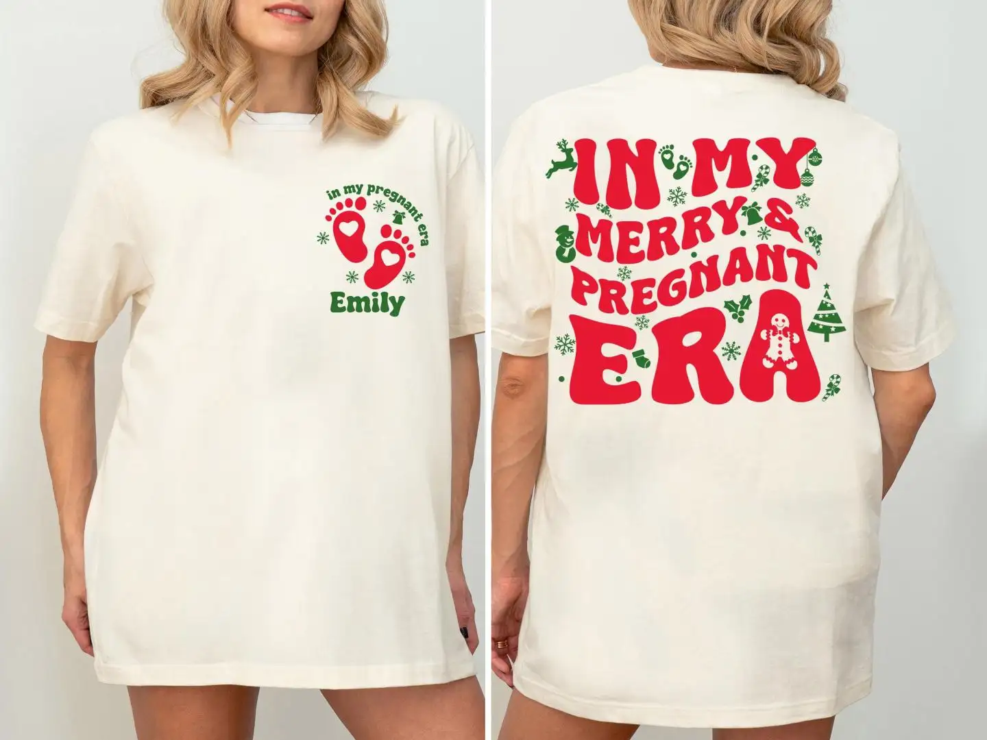 Pregnancy Announcement Christmas Shirt For Mother To Be