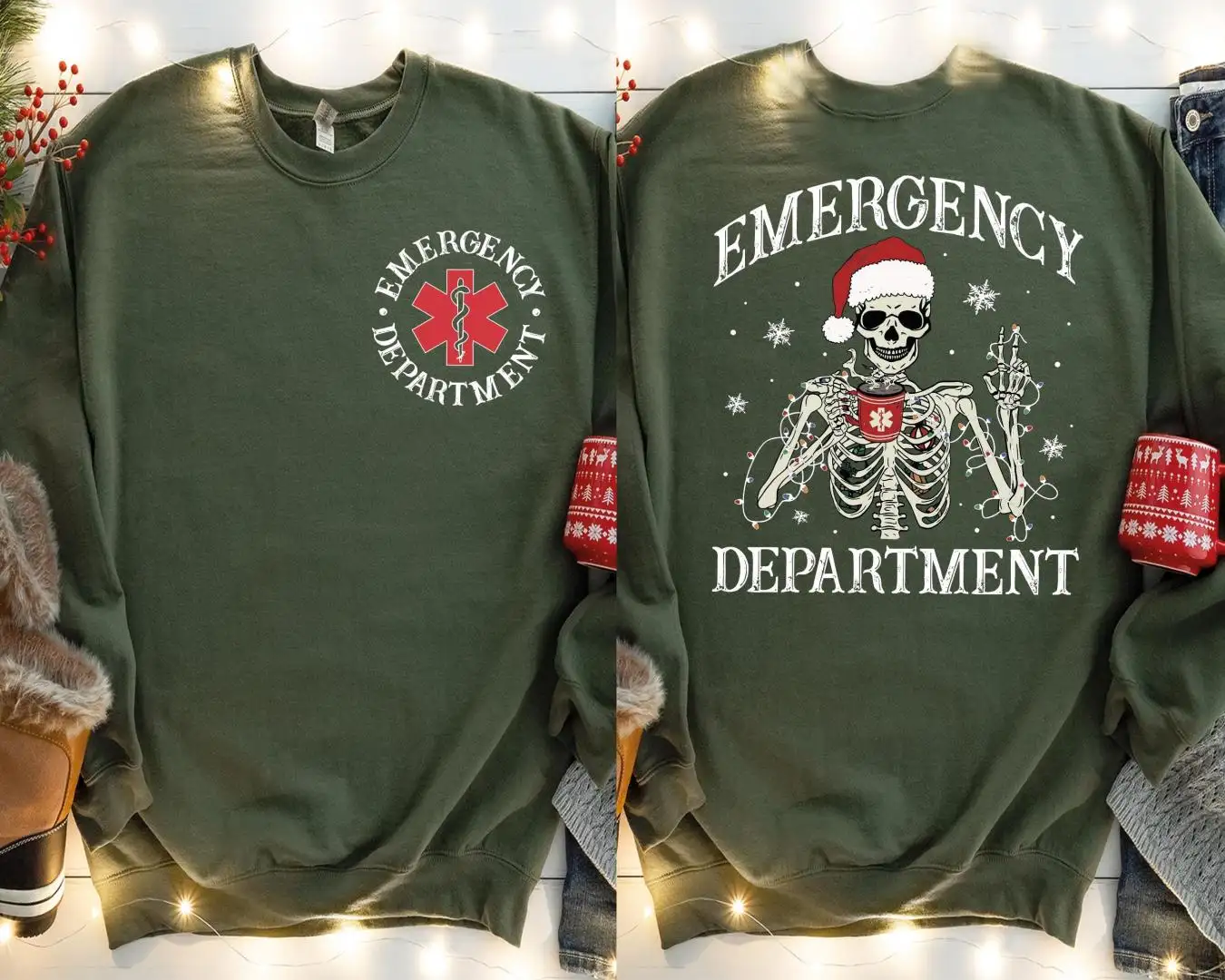 Emergency Nurse Christmas Shirt for ER RN Holiday
