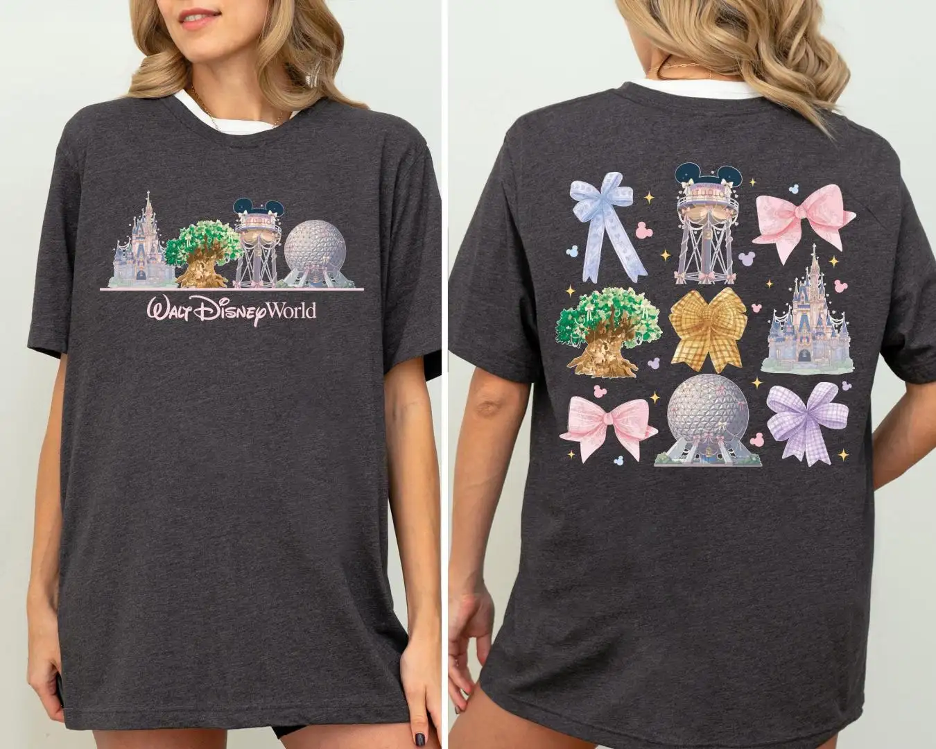 Coquette Bow Disney Christmas Shirt for Women