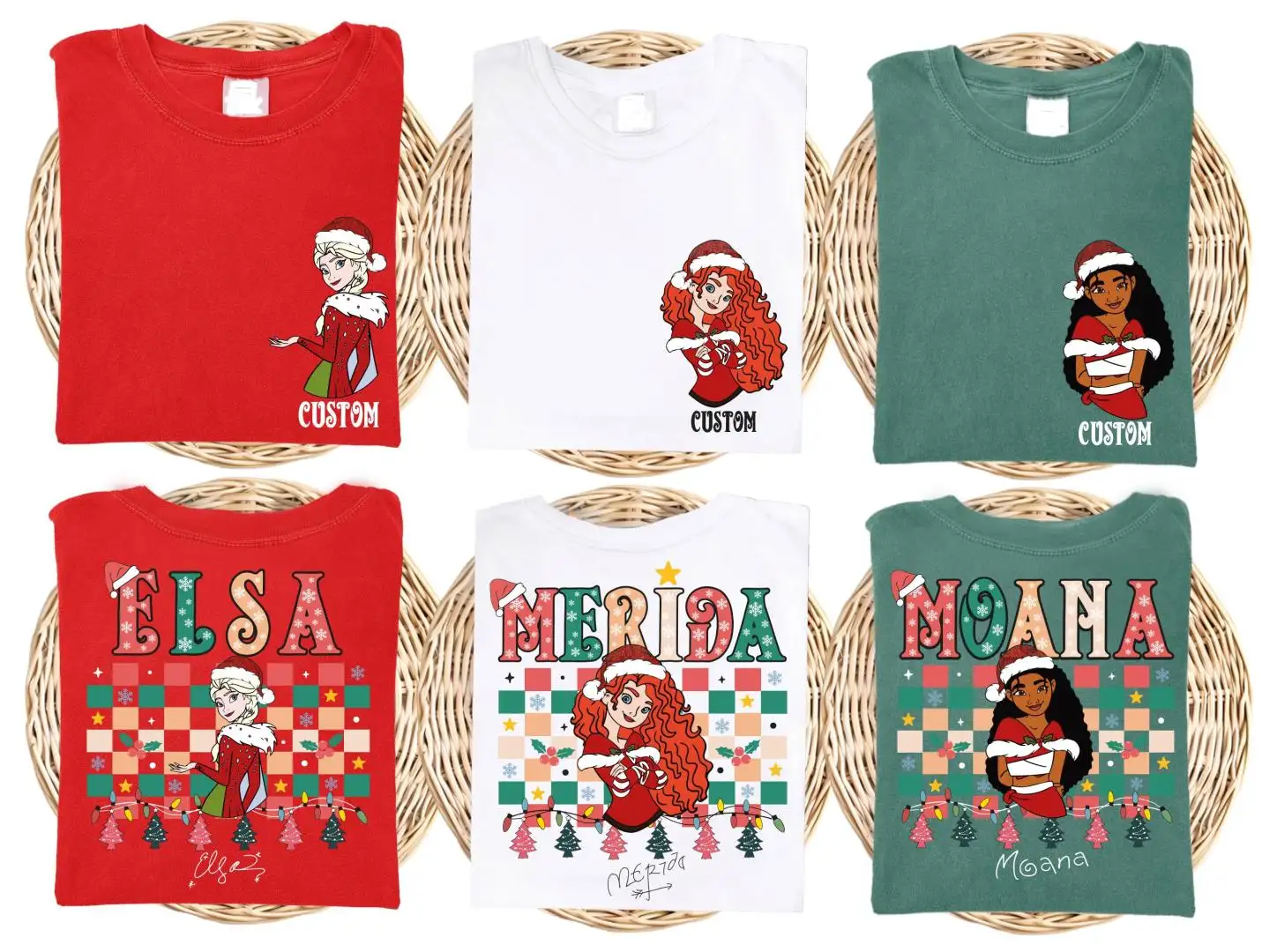 Custom Disney Princess Christmas Shirt Girls Gift