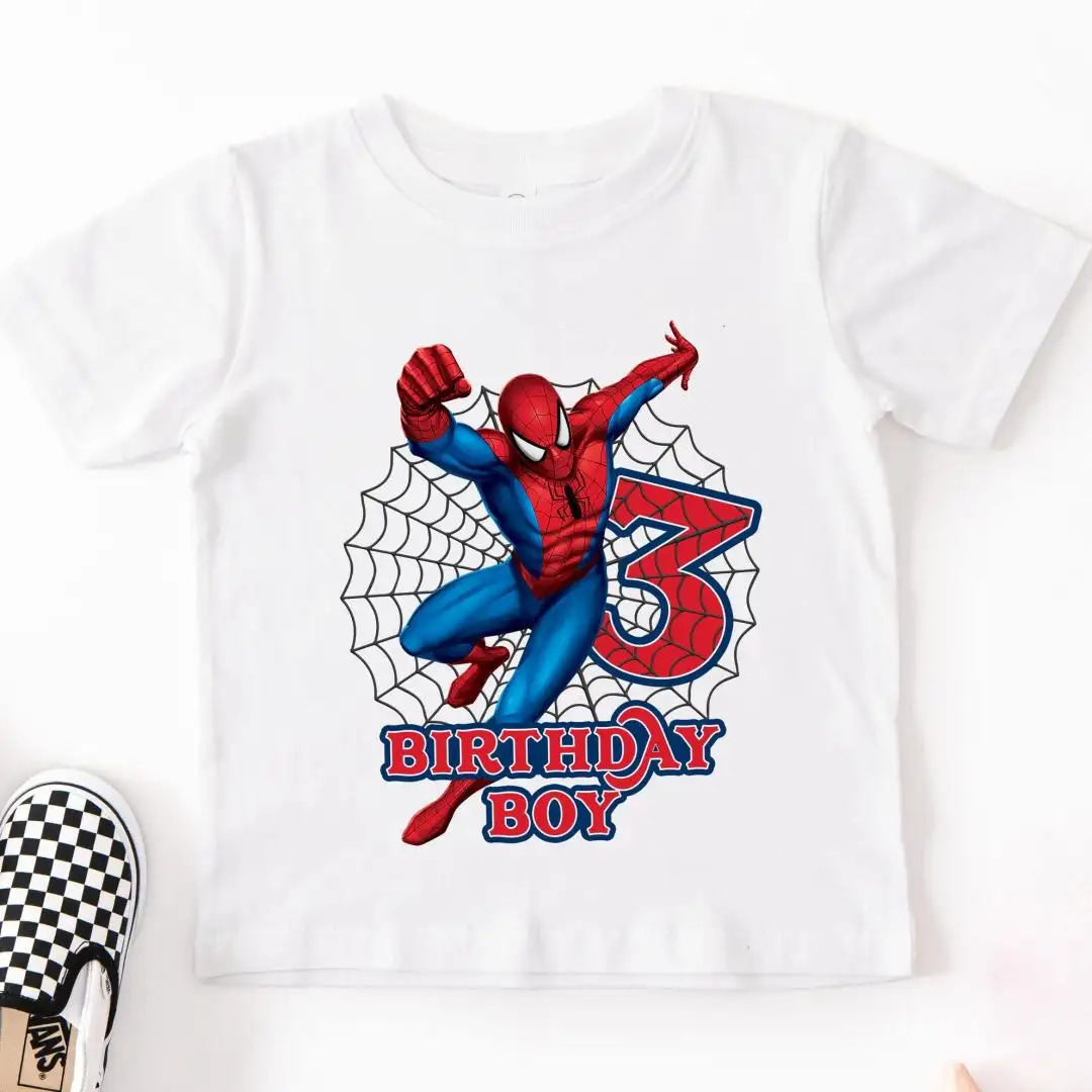 Spider-Man Birthday Shirt for Kids Superhero Party
