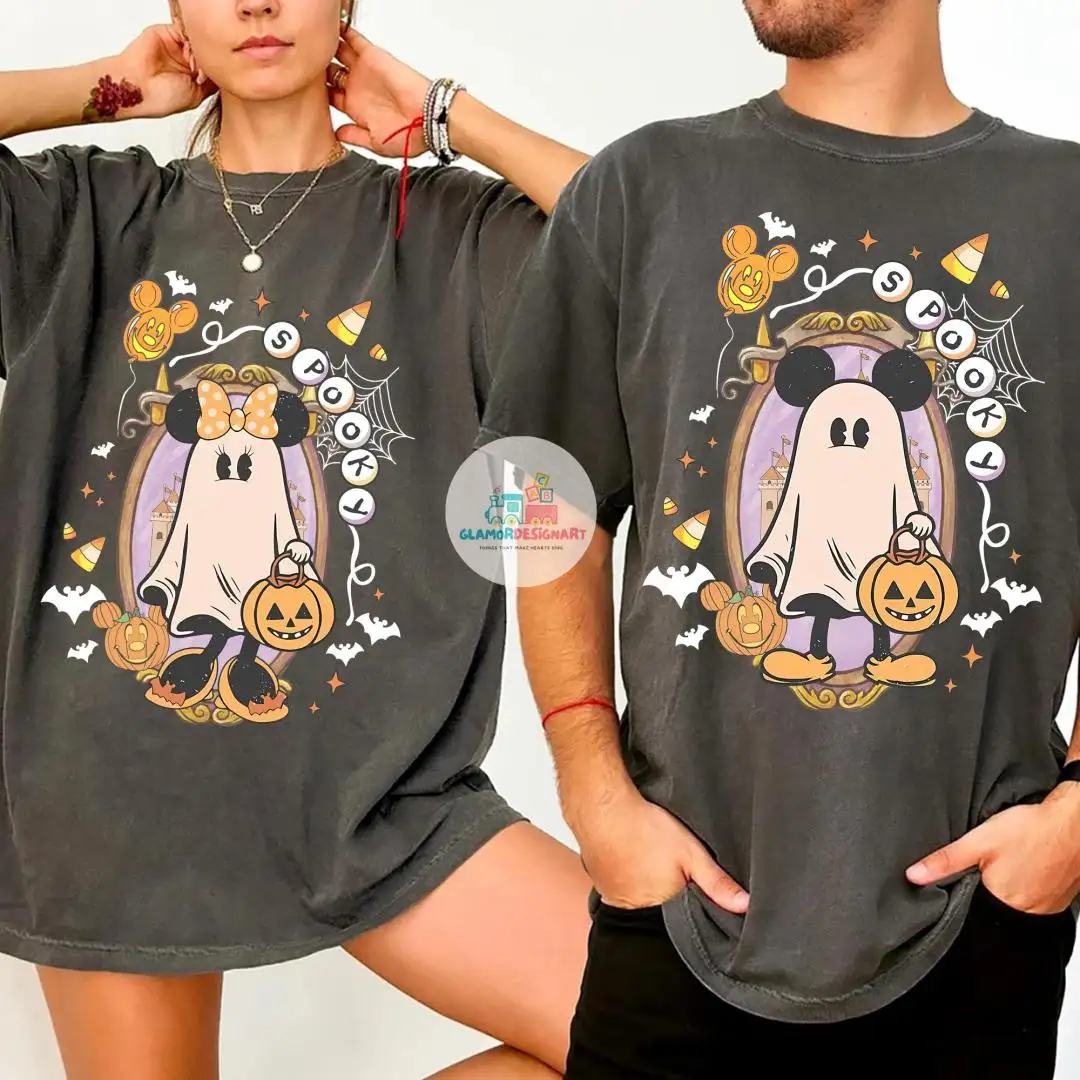 Halloween Mickey Ghost Matching Couple Shirt