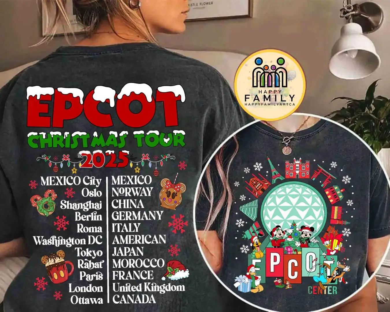Disney Epcot Christmas Tour 2025 Shirt for Family Gifts