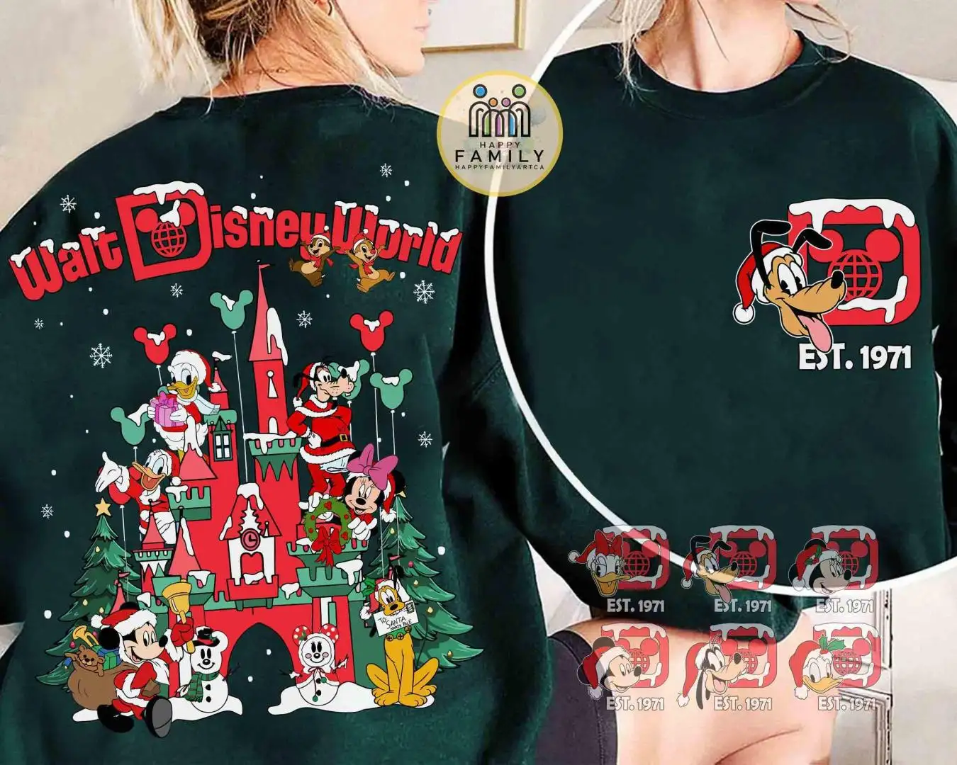 Vintage 1971 Disney Christmas Shirt Mickey Mouse Holiday