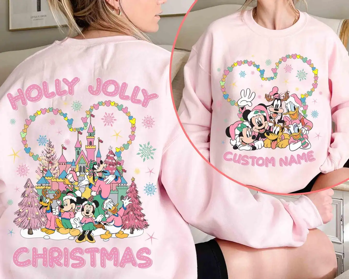 Disney Christmas Family Shirt Santa Mickey Holly Jolly