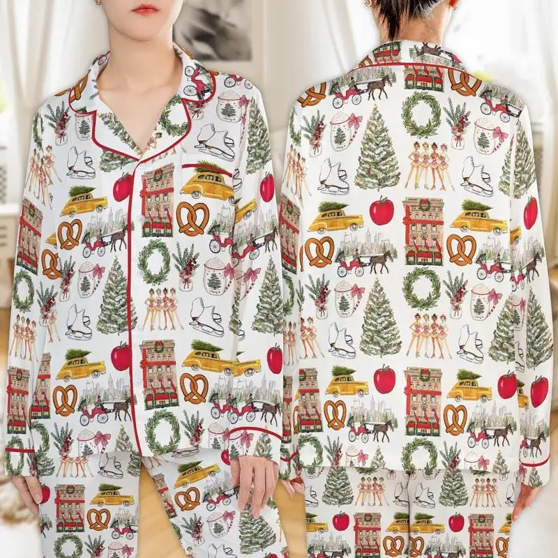 Christmas In New York Pajama Shirt Set for Her