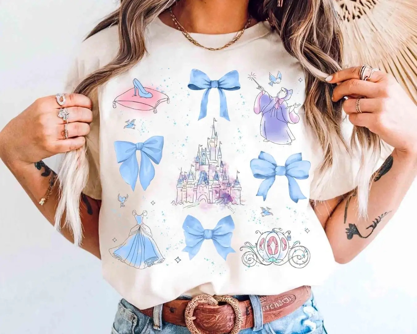 Cinderella Princess Watercolor Shirt for Disneyland Family Trips