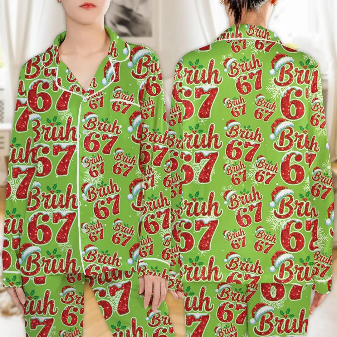 Bruh 67 Meme Christmas Shirt for Family Matching Pajamas