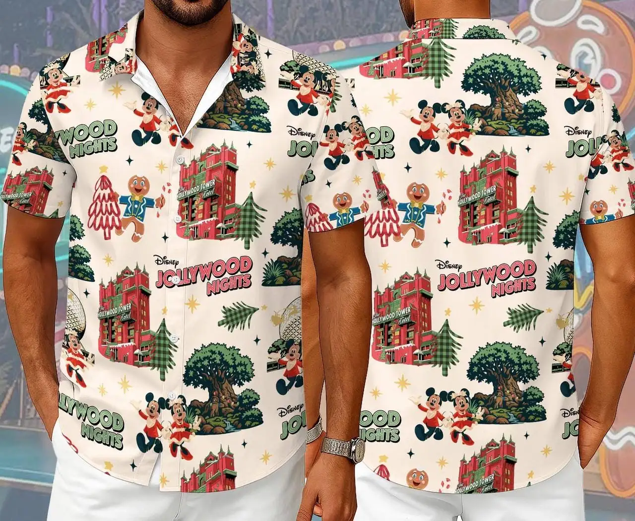 Disneyland Jollywood Nights 2025 Christmas Hawaiian Shirt