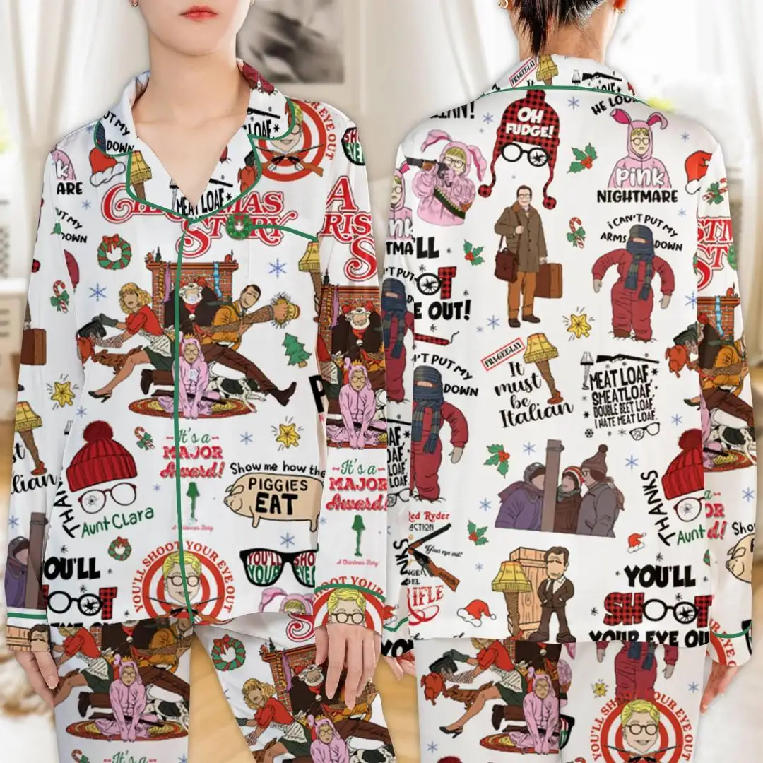 Christmas Story Ralphie Bunny Shirt Holiday Movie Pajamas