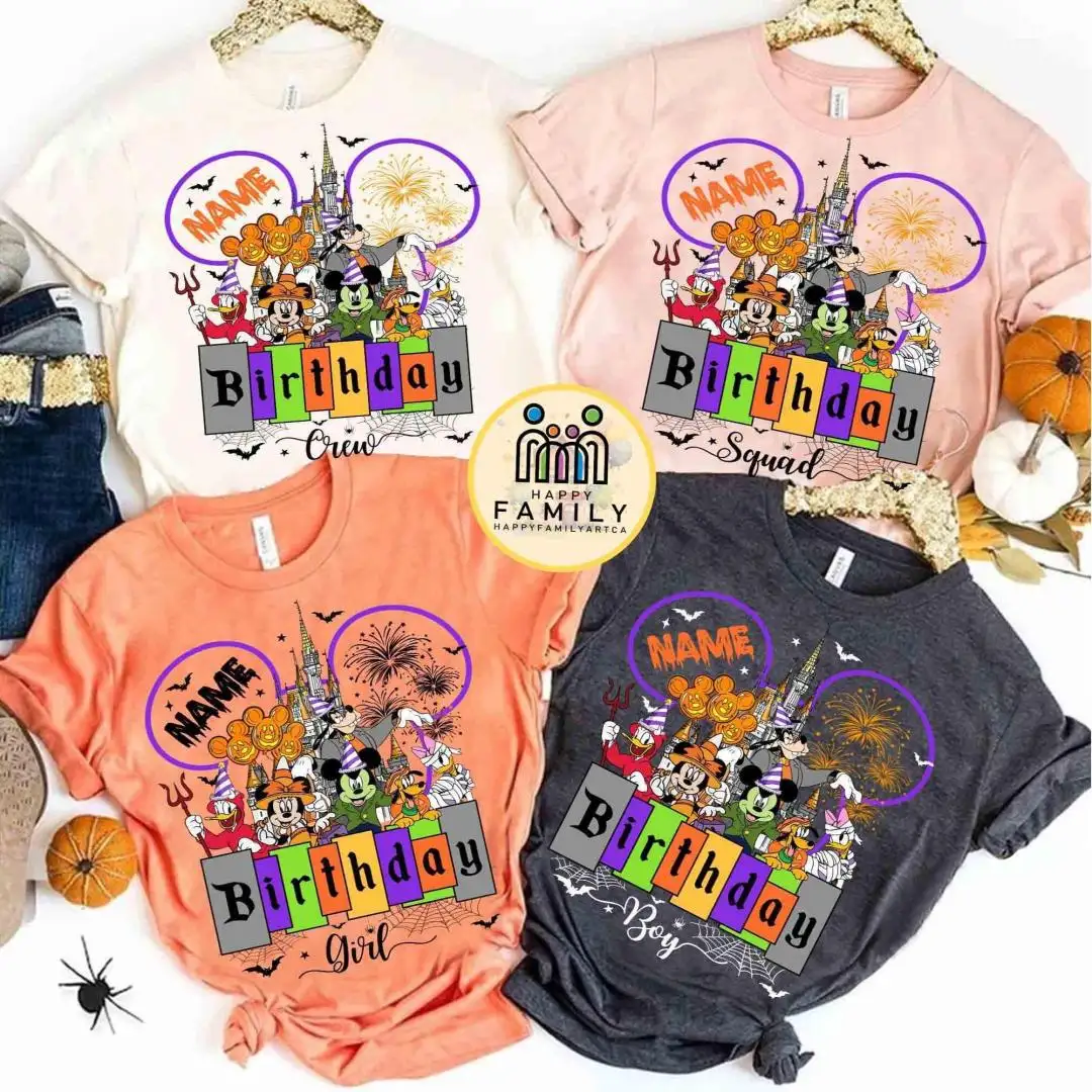 Personalized Disney Halloween Birthday Shirt For Family