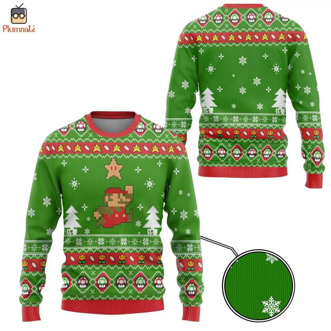 Super Mario Ugly Christmas Sweater Shirt for Family Parties