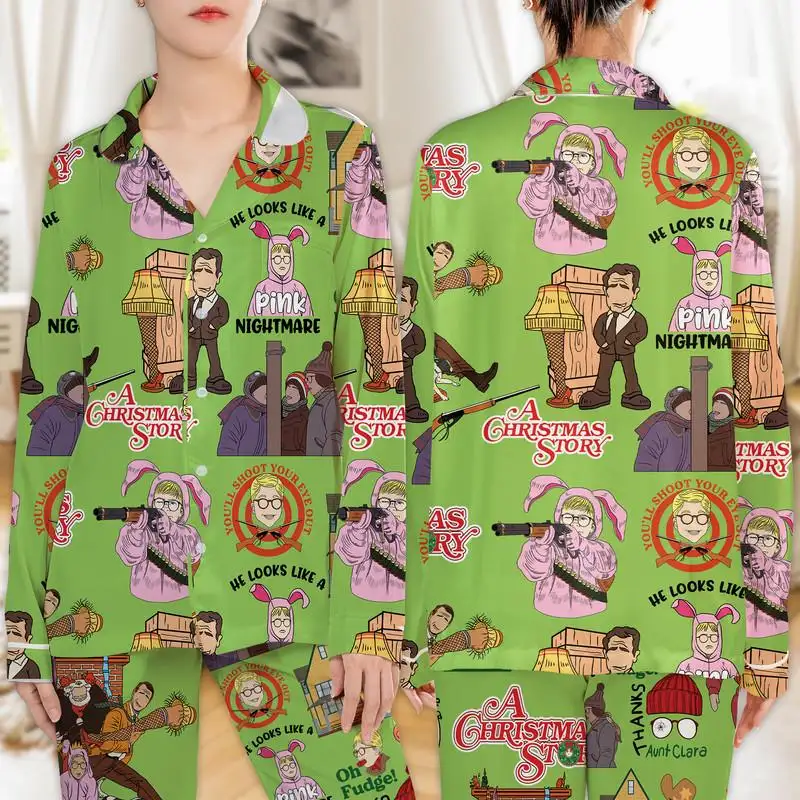 Christmas Story Ralphie Bunny Shirt Family Pajamas Set