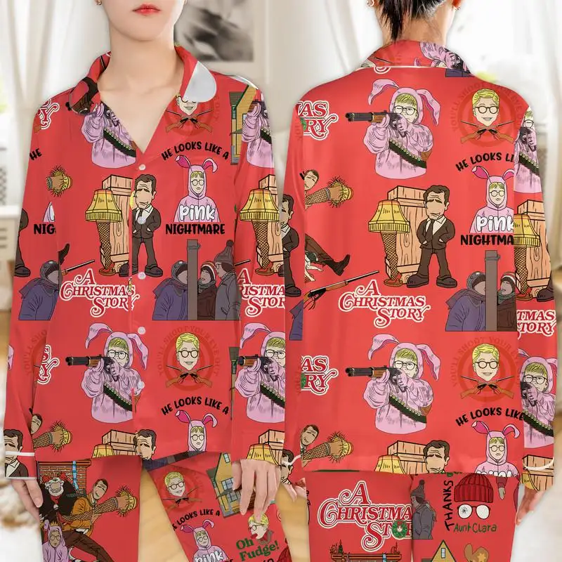 Christmas Story Ralphie Bunny Shirt Family Pajamas Set
