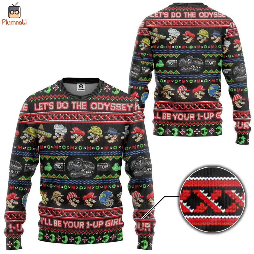 Super Mario Ugly Christmas Shirt for Family