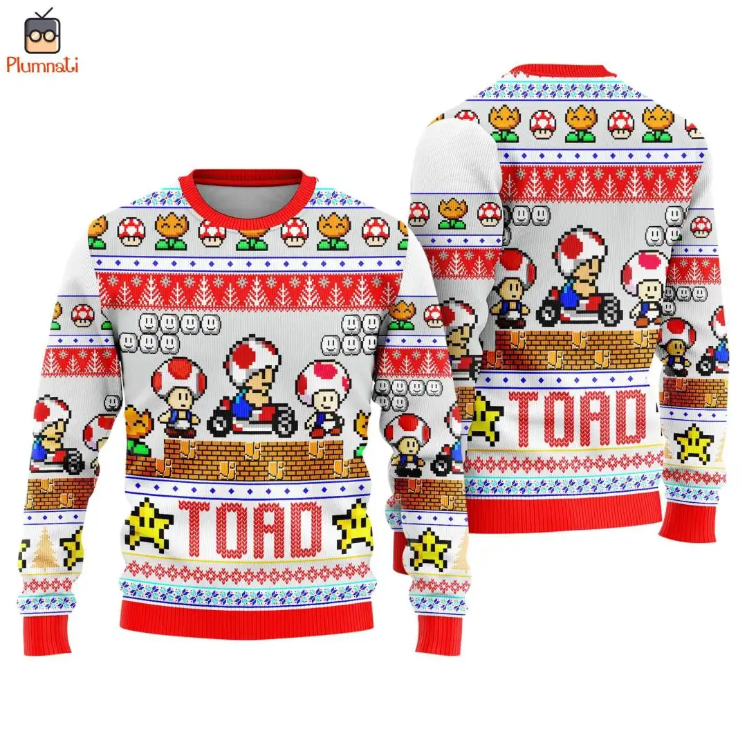Super Mario Toad Ugly Christmas Shirt for Family