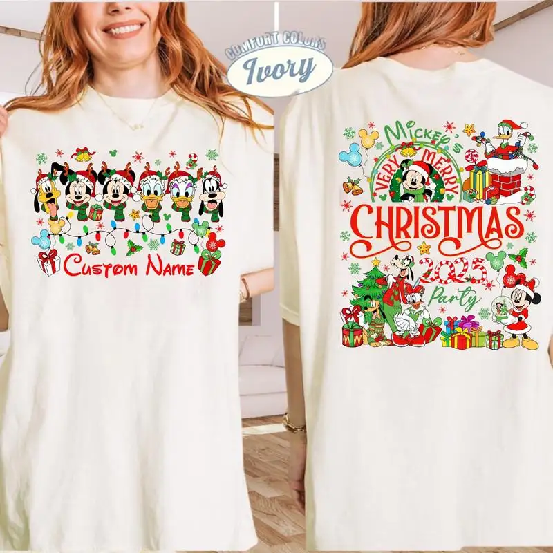 Custom Disney Christmas Shirt Personalized Mickey Family Party