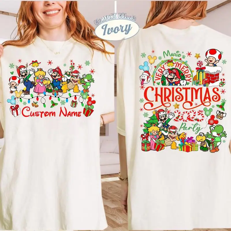 Personalized Mario Christmas Shirt for Family Matching