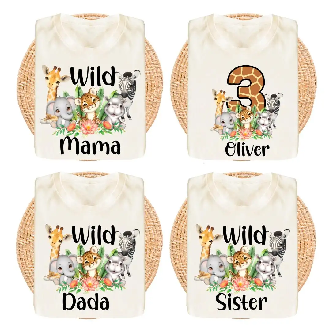 Safari Animal Birthday Shirt for Family Party